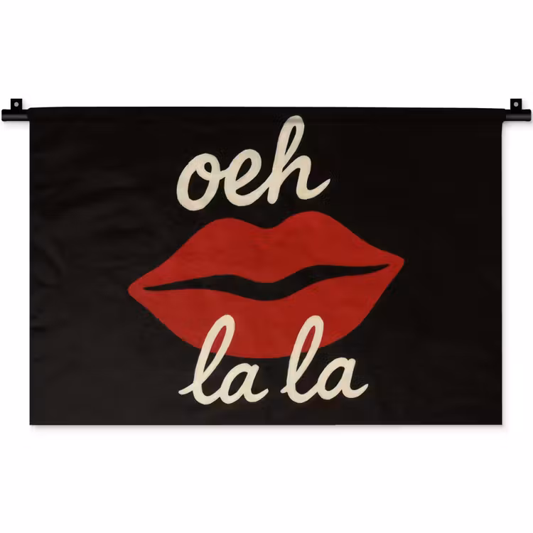 Lip - Rood - Quote Wandkleed katoen klein -zz3d