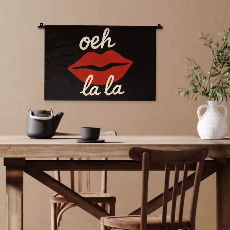Lip - Rood - Quote Wandkleed katoen klein -sfeer6