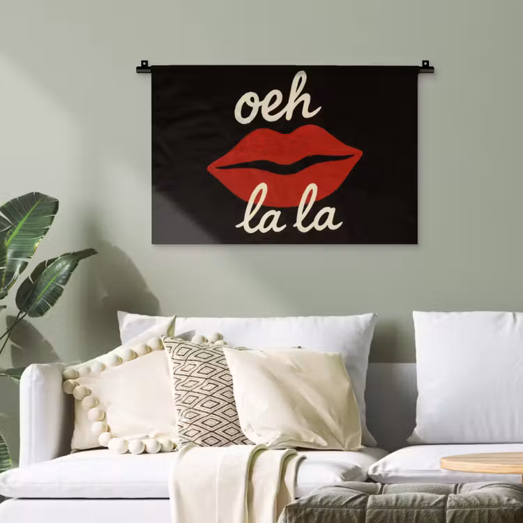 Lip - Rood - Quote Wandkleed katoen klein -sfeer7