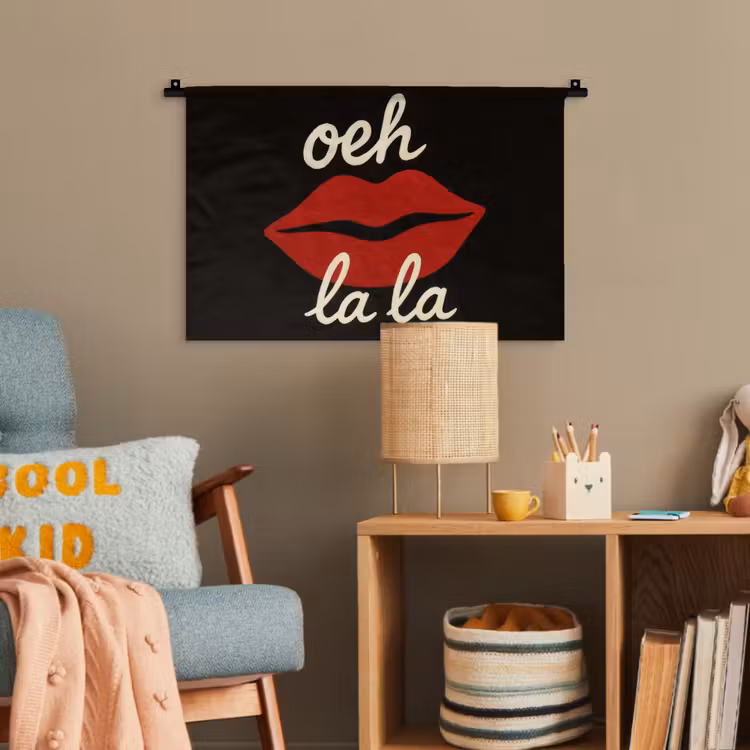 Lip - Rood - Quote Wandkleed katoen klein -wsfeer4_kind