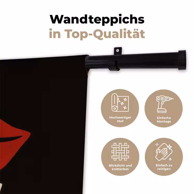 Lip - Rood - Quote Wandkleed katoen klein -tsfeer2_DE