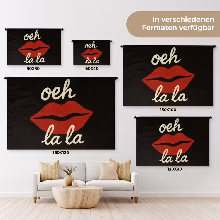 Lip - Rood - Quote Wandkleed katoen klein -tsfeer8_DE