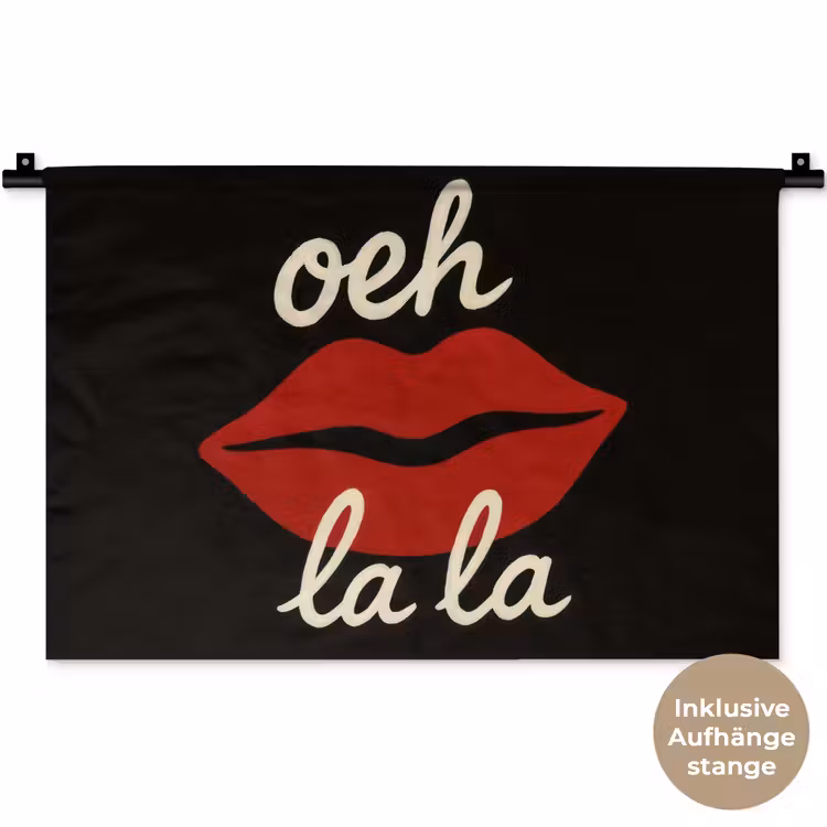 Lip - Rood - Quote Wandkleed katoen klein -t3d_DE