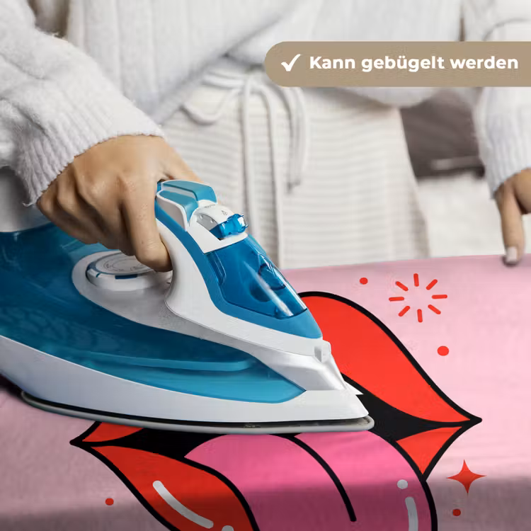 Lippen - Tong - Pop-art - Kleurrijk - Roze Wandkleed katoen klein -tsfeer9_DE