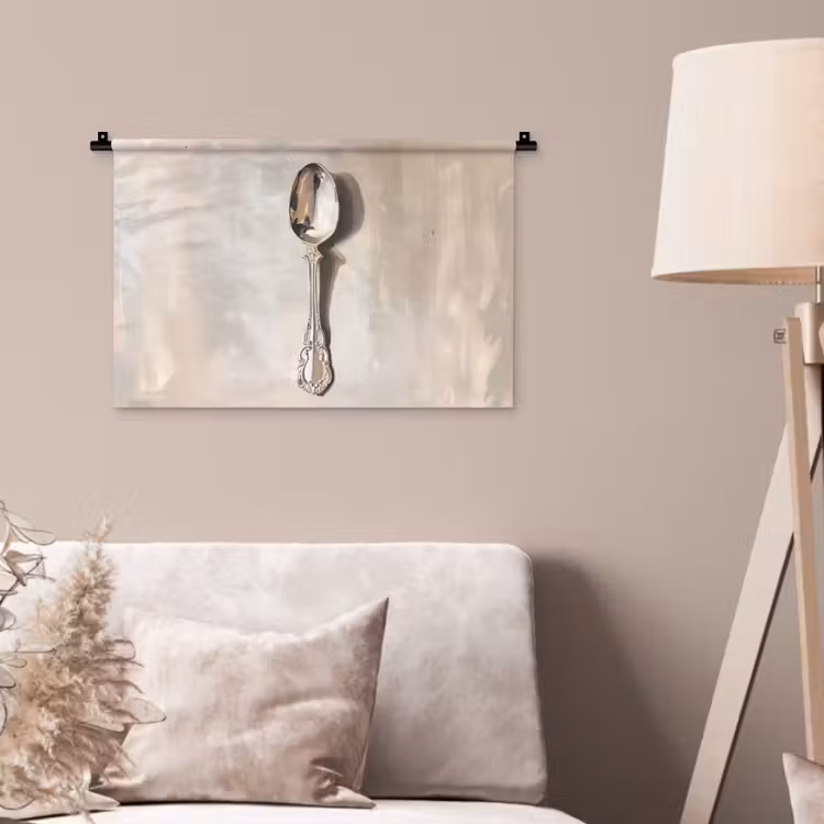 Lepel - Verf - Zilver Wandkleed katoen klein -sfeer4
