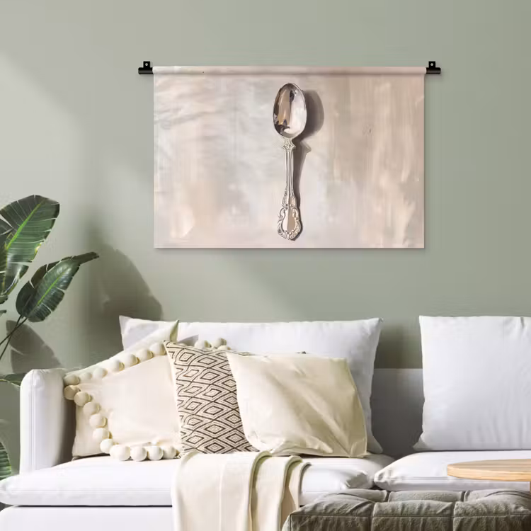 Lepel - Verf - Zilver Wandkleed katoen klein -sfeer7