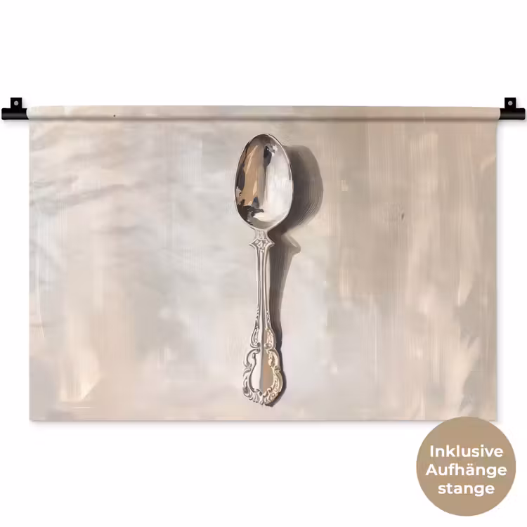 Lepel - Verf - Zilver Wandkleed katoen klein -t3d_DE