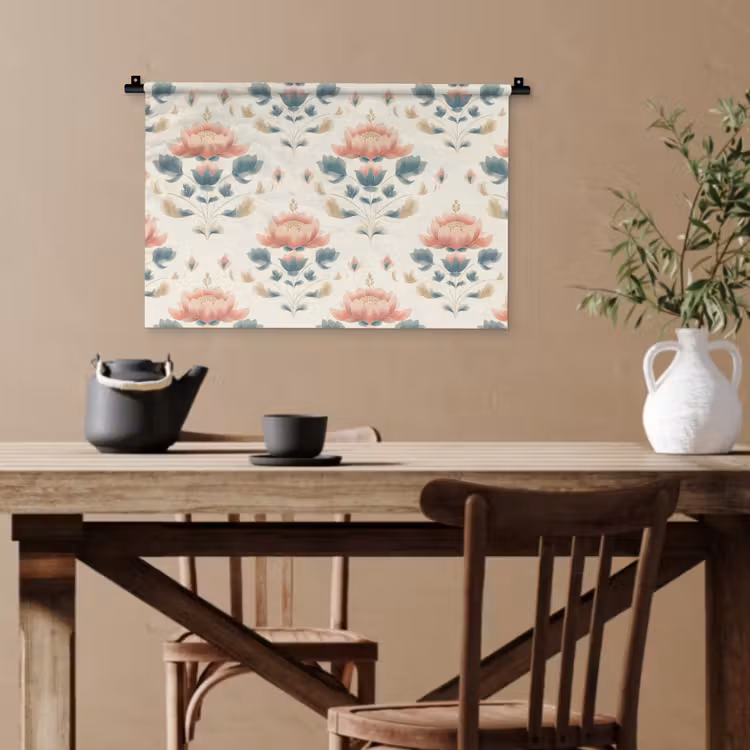 Lotus - Bloemen - Roze Wandkleed katoen klein 269 -sfeer6