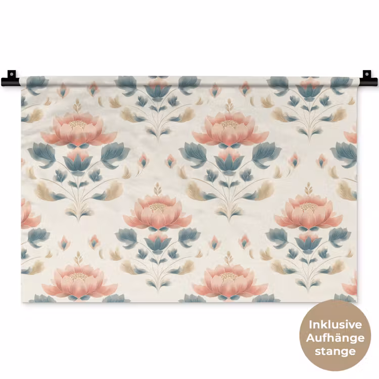 Lotus - Bloemen - Roze Wandkleed katoen klein 269 -t3d_DE