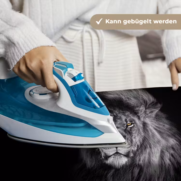 Leeuw - Ogen - Oranje - Zwart wit - Dieren - Portret Wandkleed katoen klein -tsfeer9_DE