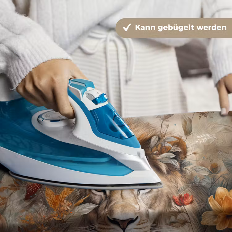 Leeuw - Wilde dieren - Planten - Natuur - Bloemen Wandkleed katoen klein -tsfeer9_DE