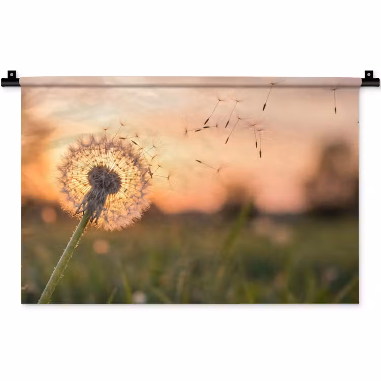 Paardenbloem - Zonsondergang - Veld Wandkleed katoen klein -zz3d