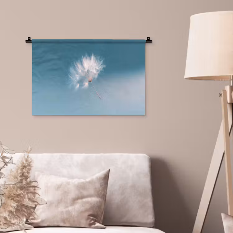 Paardenbloempluisje - Blauw - Lucht Wandkleed katoen klein -sfeer4