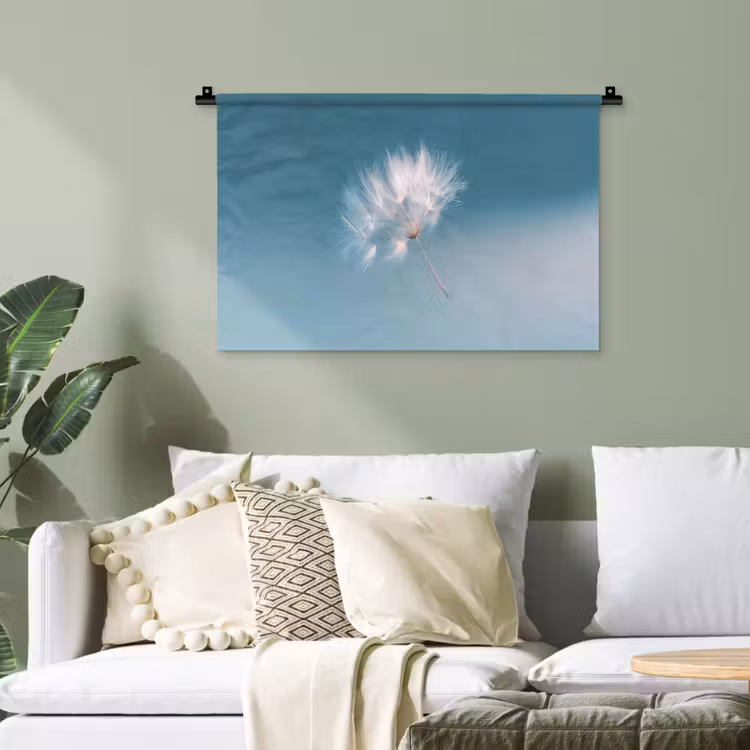 Paardenbloempluisje - Blauw - Lucht Wandkleed katoen klein -sfeer7