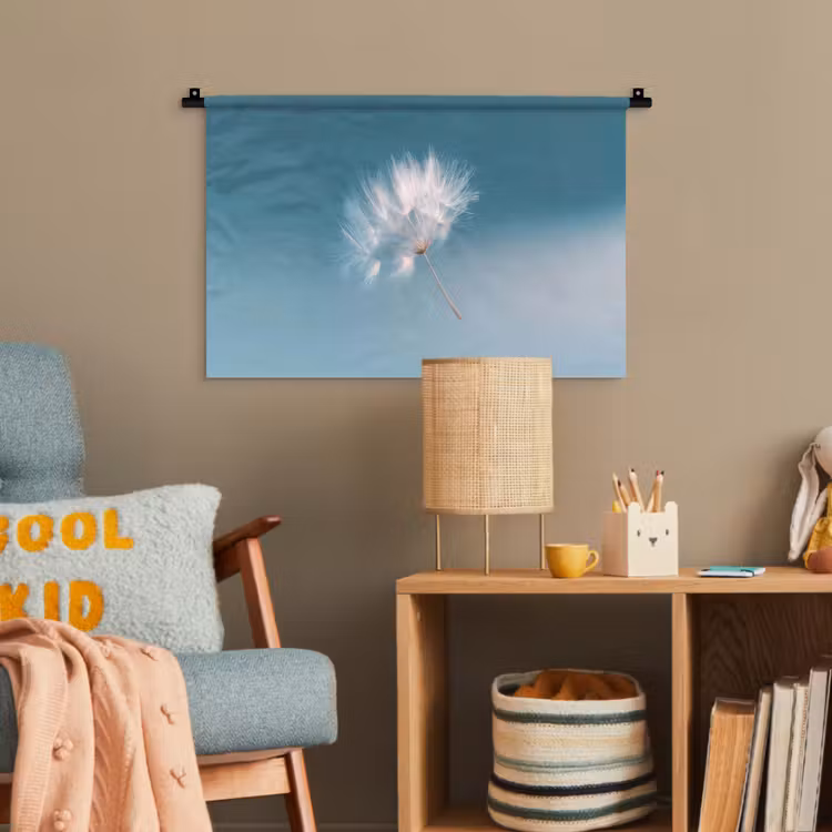Paardenbloempluisje - Blauw - Lucht Wandkleed katoen klein -wsfeer4_kind