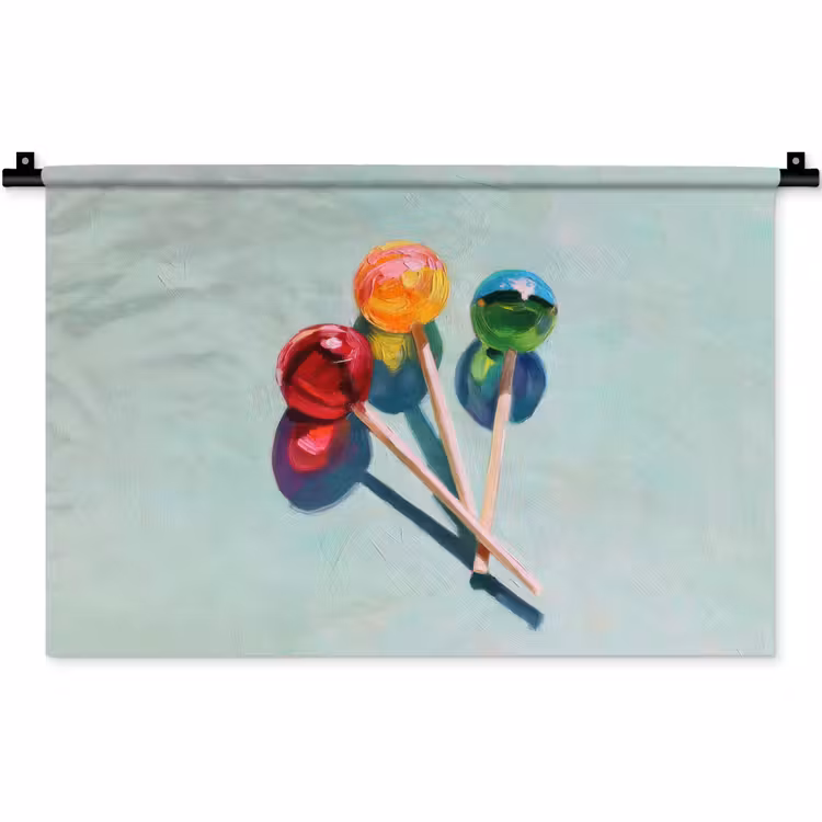 Lollys - Schaduw - Drie - Blauw Wandkleed katoen klein -zz3d