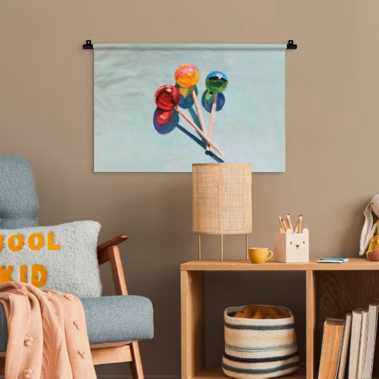 Lollys - Schaduw - Drie - Blauw Wandkleed katoen klein -wsfeer4_kind