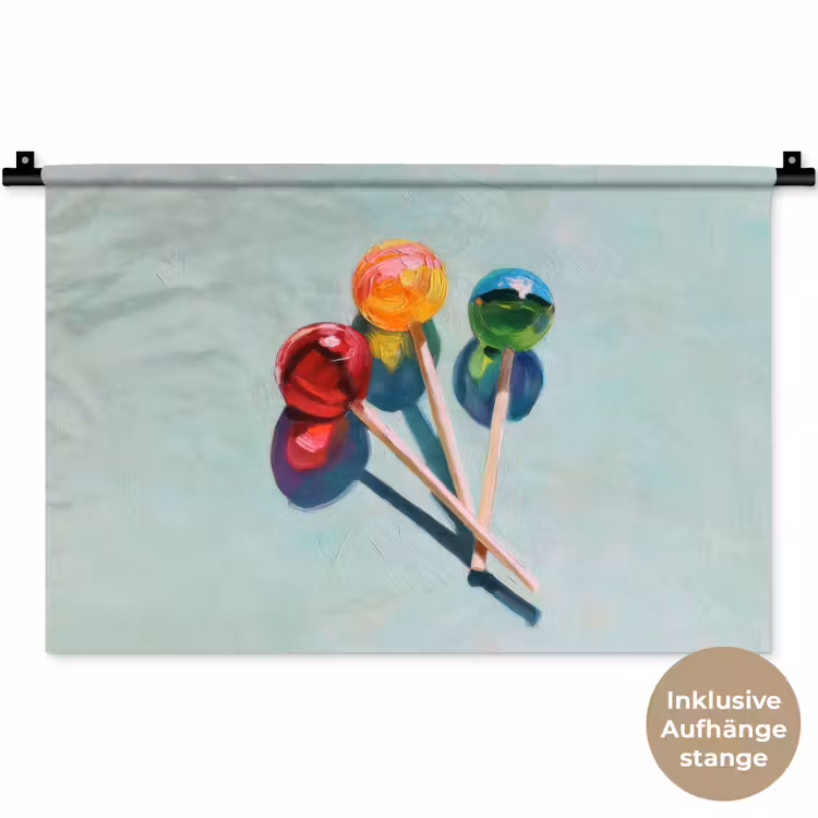 Lollys - Schaduw - Drie - Blauw Wandkleed katoen klein -t3d_DE