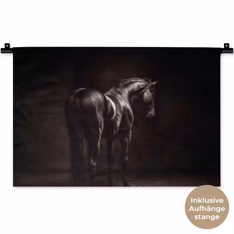Krachtig - Paard - Donker Wandkleed katoen klein -t3d_DE
