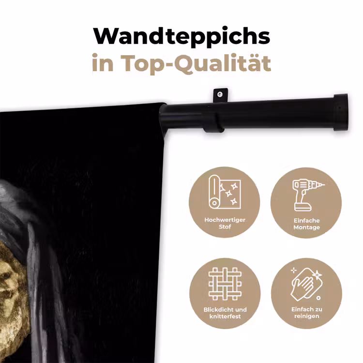 Meisje met de parel - Johannes Vermeer - Goud Wandkleed katoen klein -tsfeer2_DE