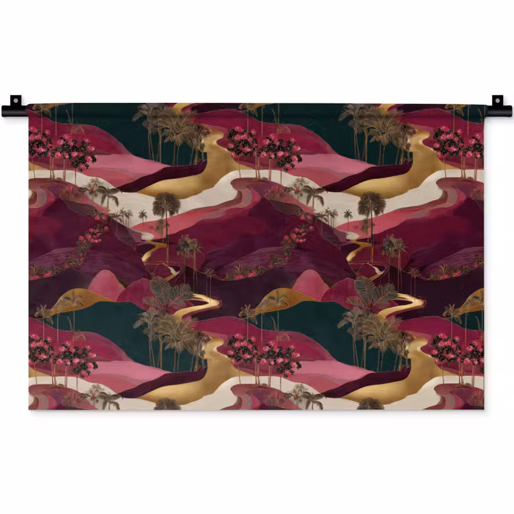 Magisch - Palmbomen - Goud Wandkleed katoen klein 269 -zz3d