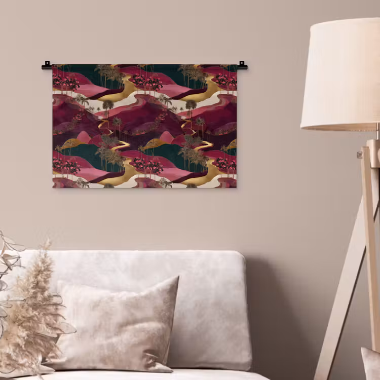 Magisch - Palmbomen - Goud Wandkleed katoen klein 269 -sfeer4