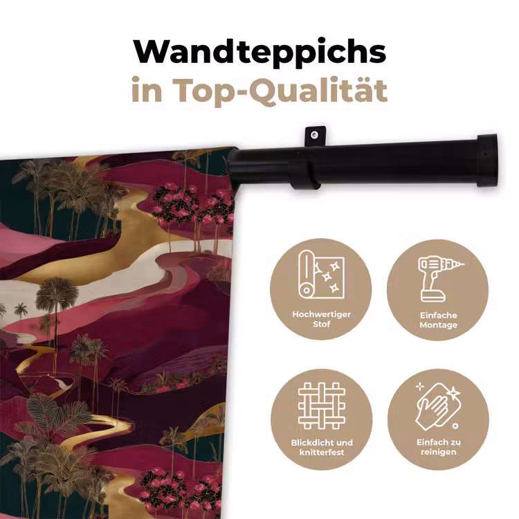 Magisch - Palmbomen - Goud Wandkleed katoen klein 269 -tsfeer2_DE