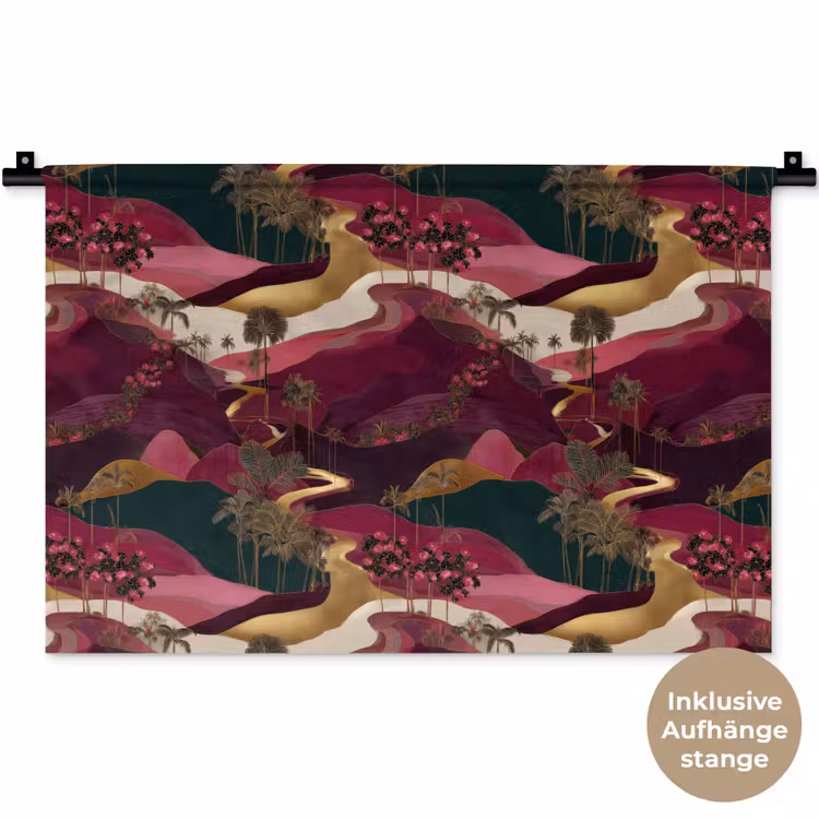 Magisch - Palmbomen - Goud Wandkleed katoen klein 269 -t3d_DE