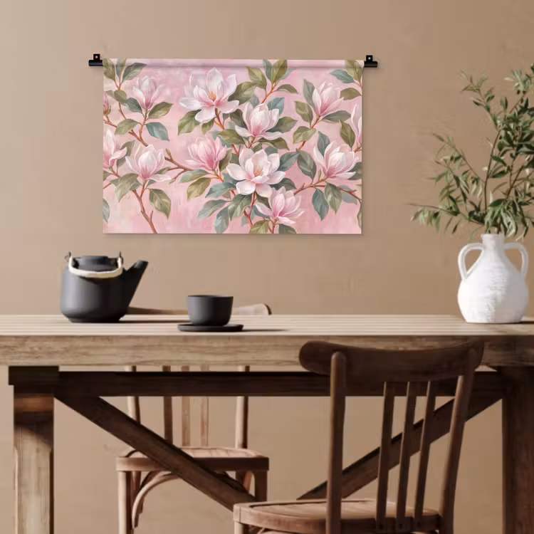 Magnolia's - Patroon - Roze Wandkleed katoen klein -sfeer6