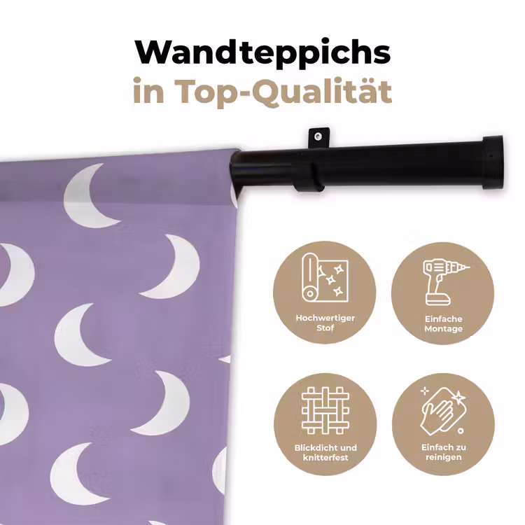 Manen - Patroon - Paars Wandkleed katoen klein 269 -tsfeer2_DE
