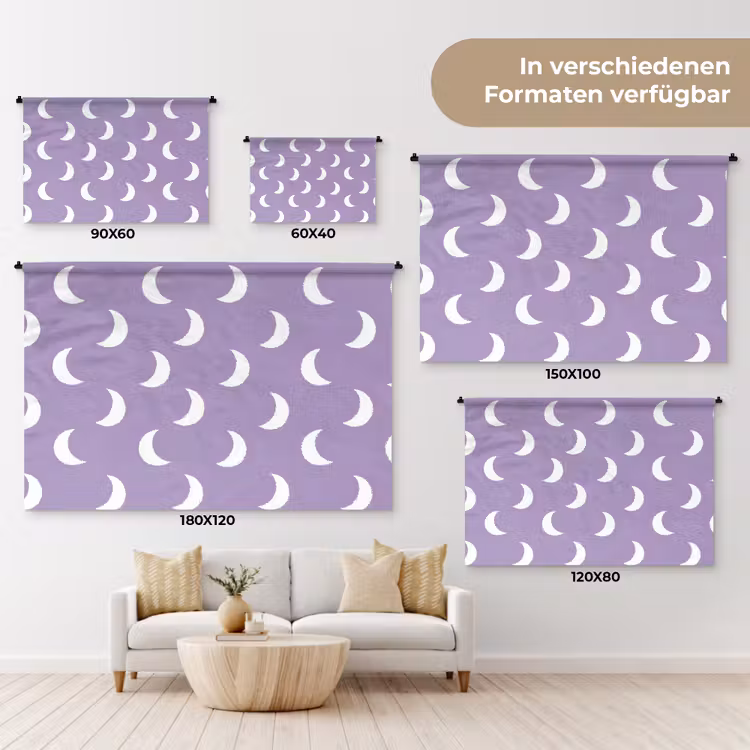 Manen - Patroon - Paars Wandkleed katoen klein 269 -tsfeer8_DE