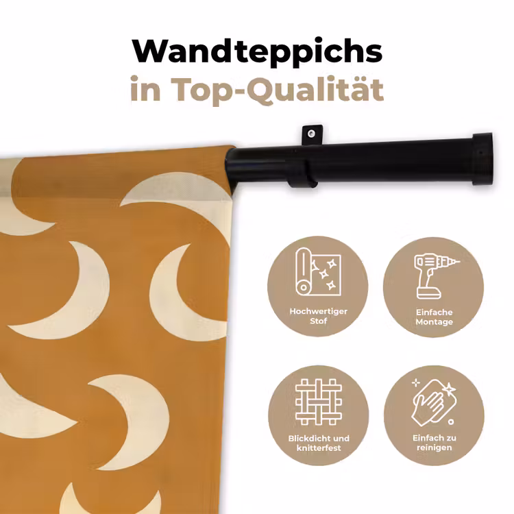 Manen - Patroon - Oker Wandkleed katoen klein 269 -tsfeer2_DE