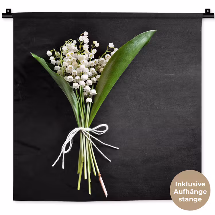 Lelietjes van dalen - Bloemen - Stilleven - Flora Wandkleed katoen klein -t3d_DE