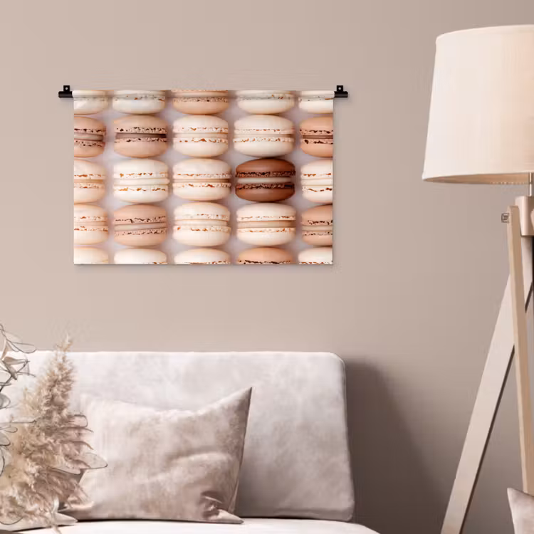 Macarons - Beige - Bruin Wandkleed katoen klein -sfeer4