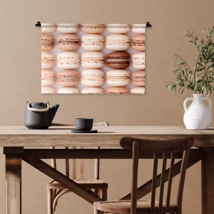 Macarons - Beige - Bruin Wandkleed katoen klein -sfeer6