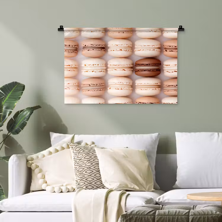 Macarons - Beige - Bruin Wandkleed katoen klein -sfeer7
