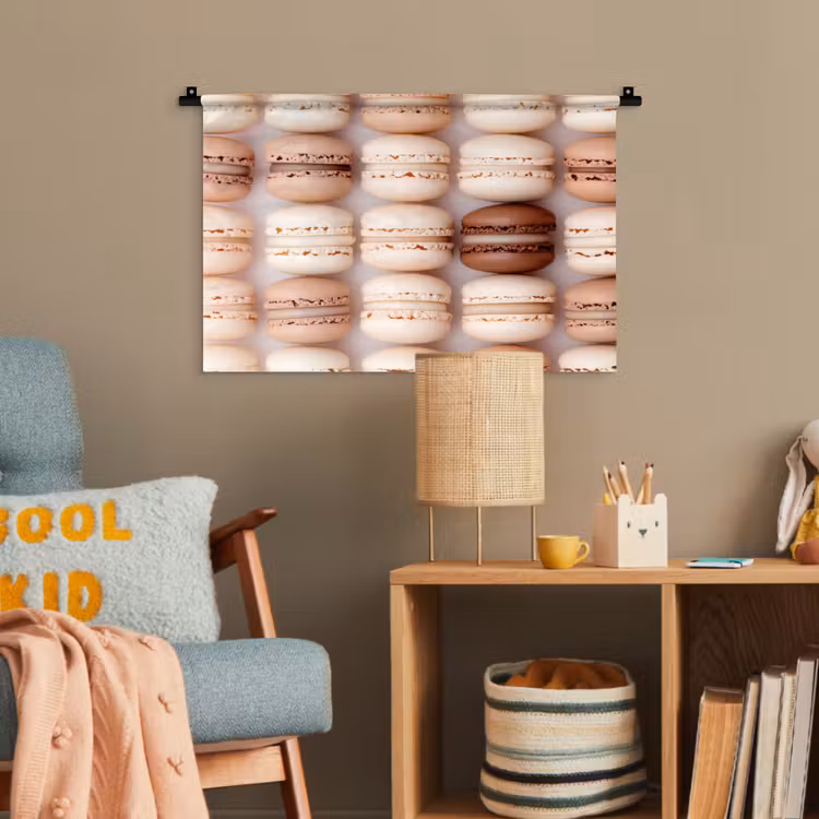 Macarons - Beige - Bruin Wandkleed katoen klein -wsfeer4_kind