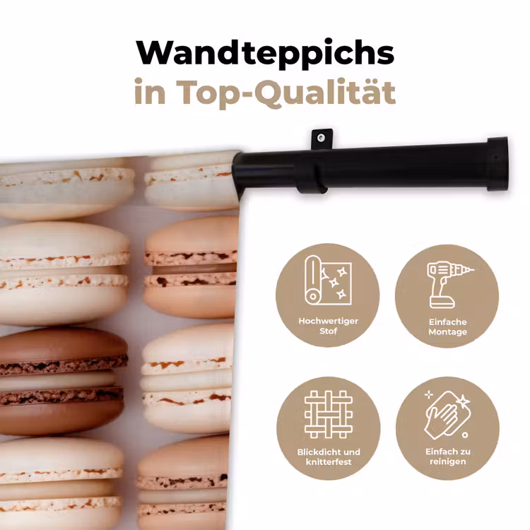 Macarons - Beige - Bruin Wandkleed katoen klein -tsfeer2_DE