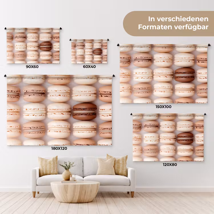 Macarons - Beige - Bruin Wandkleed katoen klein -tsfeer8_DE