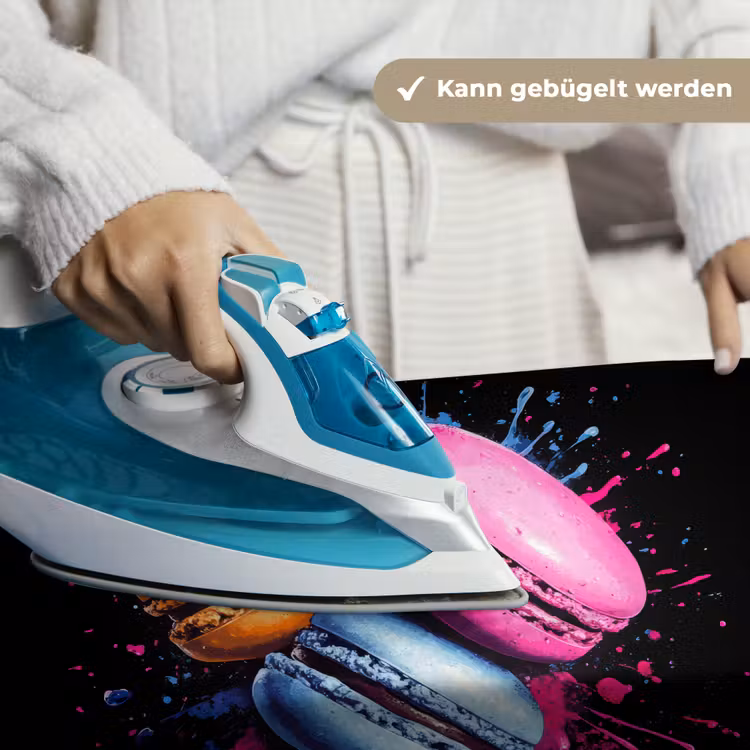 Macarons - Dessert - Graffiti - Kleurrijk - Roze - Blauw - Geel Wandkleed katoen klein -tsfeer9_DE