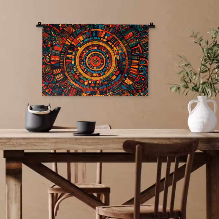 Mandala - Cirkels - Patronen Wandkleed katoen klein -sfeer6