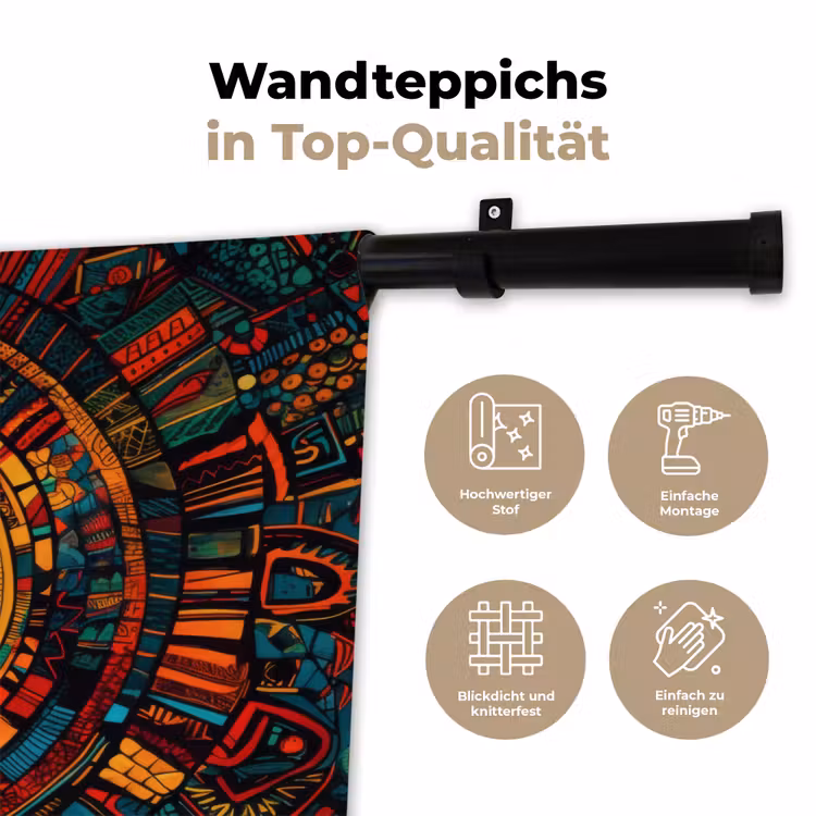 Mandala - Cirkels - Patronen Wandkleed katoen klein -tsfeer2_DE
