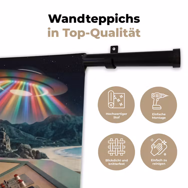 Wandteppich - Mann – Kontrollraum – Strand - Man - Controlekamer - Strand Wandkleed katoen klein