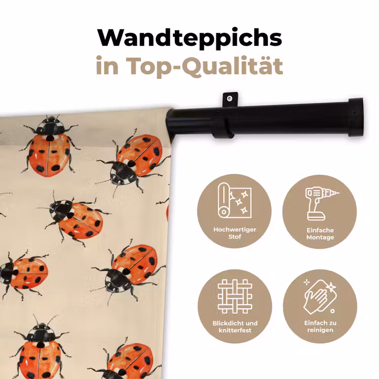 Lieveheersbeestjes - Patroon - Rood Wandkleed katoen klein 269 -tsfeer2_DE