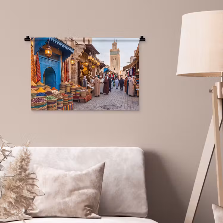 Wandteppich - Markt – Orientalisch – Farbenfroh - Markt - Oosters - Kleurrijk Wandkleed katoen klein