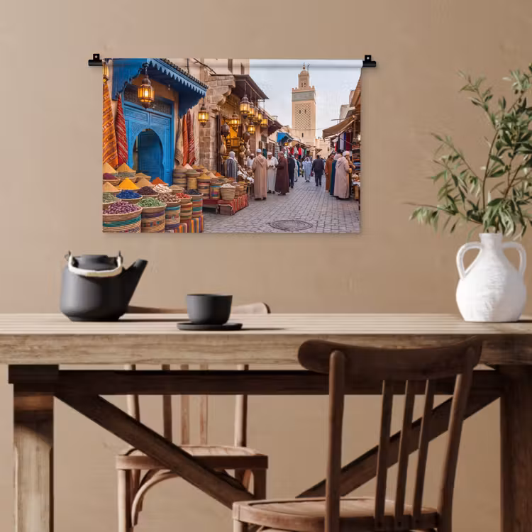 Wandteppich - Markt – Orientalisch – Farbenfroh - Markt - Oosters - Kleurrijk Wandkleed katoen klein
