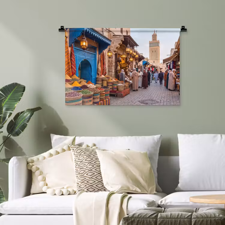 Wandteppich - Markt – Orientalisch – Farbenfroh - Markt - Oosters - Kleurrijk Wandkleed katoen klein