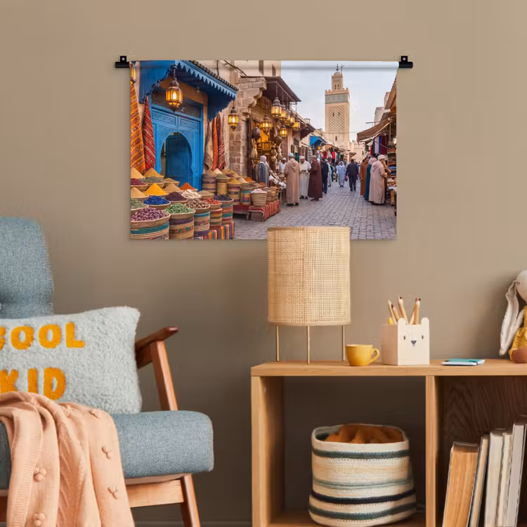 Wandteppich - Markt – Orientalisch – Farbenfroh - Markt - Oosters - Kleurrijk Wandkleed katoen klein