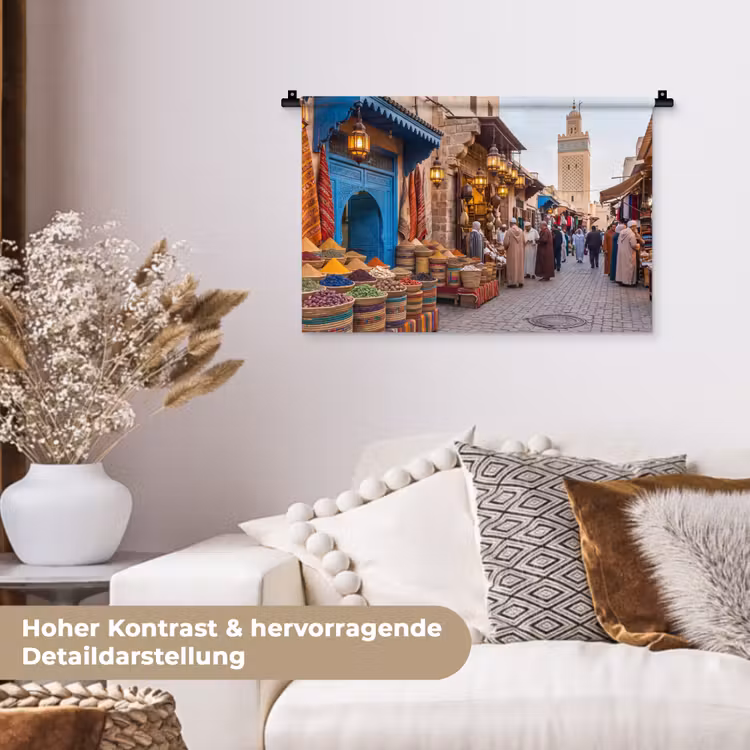 Wandteppich - Markt – Orientalisch – Farbenfroh - Markt - Oosters - Kleurrijk Wandkleed katoen klein