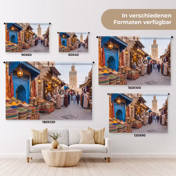 Wandteppich - Markt – Orientalisch – Farbenfroh - Markt - Oosters - Kleurrijk Wandkleed katoen klein